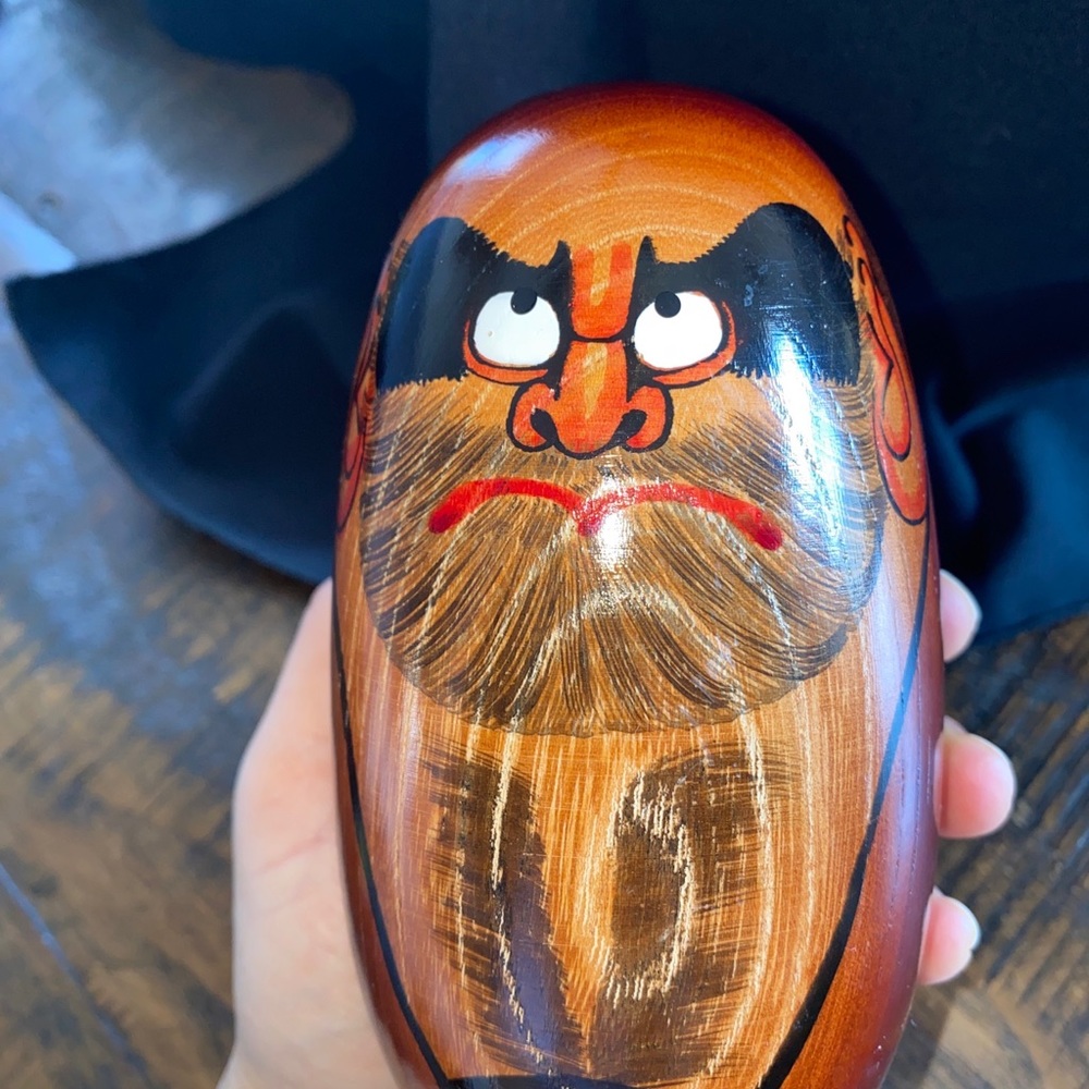 Daruma Japanese wooden doll Newport kokeshi Handcrafted. - Picture 6 of 10
